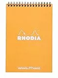 Rhodia 16503C Notizblock Note Pad (mit Doppelspirale, DIN A5, Dot Grid, 80 g, 14.8 x 21 cm, 80 Blatt) 1 Stück orange