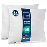 LILENO HOME Microfaser Kissen 80x80 cm Premium (850g Füllung) [2er Set] bis 95 Grad waschbar mit Reißverschluss - Kopfkissen 80x80 cm als Kissen-Füllung für Bett - Deko-Sofa-Kissen