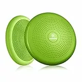 BODYMATE Ballsitzkissen inkl. Pumpe GRÜN 34cm Durchmesser - Balance-Kissen, Luftkissen, Balance Pad, Noppenkissen - Core-, Fitness-, Reha-, Koordinations- und Rückentraining