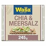 Wasa Selection Chia & Meersalz 1x245g I Knäckebrot aus 100% Roggenvollkornmehl, mit Meersalz und Chiasamen verfeinert
