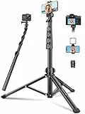 Victiv Upgrade Handy Ständer, 183cm [Stabil & Hoch] Smartphone Stativ mit Fernauslöser für iPhone Samsung Huawei, Aluminium Handy Kamera Stativ mit Verdickten Stativbeine für DSLR Canon, Webcam