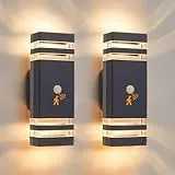 CELAVY Aussenlampe Außenlampe mit Bewegungsmelder 2 Stück, LED GU10 Außenleuchte Aussenleuchte Wand, IP65 Wandleuchte Wandlampe aussen außen, Aussenbeleuchtung Ausenbeleutung Hauswand, Anthrazit