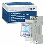 Theben TR 610 top3 6100130 Digitale Zeitschaltuhr 1 Kanal, Wochenprogramm, 600 W LED, 10 Jahre Gangreserve, App-Programmierung, DIN-Schiene/Hutschiene, Made in Germany