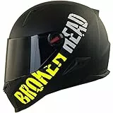 Broken Head BeProud Neon Gelb Ltd. - Motorradhelm Mit 2 Visieren (Schwarzes Visier + Klares Visier) Integralhelm Mattschwarz-Gelb - Größe S (55-56 cm)