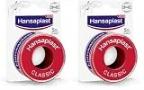 Hansaplast Fixierpflaster Classic (5 m x 2,5 cm), Tapeband zur einfachen und sicheren Fixierung von Wundverbänden, Heftpflaster Rolle mit starker Klebekraft. (Packung mit 2)