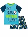 Harry Bear Jungen Kurz Schlafanzug Fußball Blau 134