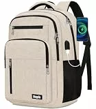 Skaypibs Rucksack für Damen und Herren, Arbeit, Reisen, Laptop-Rucksäcke, A6-Beige, 39.62 cm