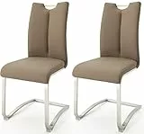 Robas Lund Esszimmerstühle 2er Set Cappuccino, Schwingstuhl Esszimmerstuhl max. 140 Kg Belastbar, Stuhl Artos, B/H/T: ca. 45 x 102 x 58 cm
