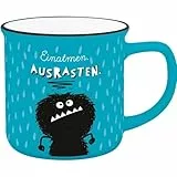 H:PPY life Becher mit Motiv Ausrasten| Lieblingsbecher aus Porzellan, Tasse mit Spruch, 35 cl, mit Geschenkbanderole | Geschenk Freund, Freundin | 74523