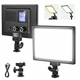 NEEWER 9' LED Videoleuchte Panel, dimmbare, sanfte Beleuchtung für DSLR Kamera, 4000mAh Akku, USB Typ C Anschlüsse, 3200K ~ 5600K CRI95+ 600Lux für Fotografie Videoaufzeichnung Live Streaming NL-116AI