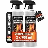 Maxxi Clean | Grillreiniger & Rauchharzentferner - das Original | 2X 700 ml in Sprühflasche extra stark [+] | Backofen- und Grillreiniger Konzentrat für Gasgrill, Edelstahl, Gusseisen