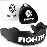 FIGHTR® Premium Mundschutz - ideale Atmung & leicht Anpassbar | Sport Zahnschutz für Boxen, MMA, Muay Thai, Hockey & Kampfsport | inkl. Hygiene Box (All Black, 1 Set)