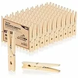 com-four® 100x Wäscheklammern XXL aus Holz - Holzklammern aus Birkenholz - unbehandelte Holzwäscheklammern zum Wäscheaufhängen, ca. 10 cm - robuste Holzklemmen zum Basteln (100 Stück - Birke - XXL)