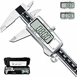 Kynup Digital Messschieber, 150 mm Schieblehre Digital Edelstahl, Elektronik Digitaler Messschieber Messwerkzeuge, LCD Display für Haushalt und Industrie Messung Messlehre, Schwarz