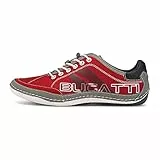 bugatti Herren Casual Sneaker mit Flexibler Sohle, Schnürschuh mit Memory Foam, Elastische Schnürsenkel, Rot, 41 EU