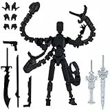 Generisch T13 Action Figure Bewegliche Actionfigur Mit Mehreren Austauschbaren Händen Zubehör Und Flexibler Schwanz,Kreative Dekompression Tischschmuck Schwarz One Size