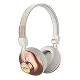 House of Marley Bluetooth Over-Ear Kopfhörer ohne Kabel 'Positive Vibration' mit integriertem Mikrofon - Kabellose Headphones / Dj Kopfhörer aus nachhaltigen Materialien - mit extra Kabel (Rosegold)