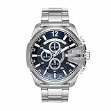 Diesel Herrenuhr Diesel Chief Series, QuarzChronographenwerk, 51 mm silbernes Edelstahlgehäuse mit Edelstahlarmband, DZ4417
