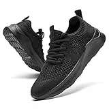 ZDFQLGV Herren-Sportschuhe, Schlupfschuhe, Wanderschuhe, Fitnessschuhe, rutschfeste und langlebige Tennisschuhe, Outdoor-Freizeitschuhe, leicht, bequem, 01Schwarz, 43.5 EU