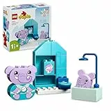 LEGO DUPLO Alltagsroutinen: Baden, Lernspielzeug für Kleinkinder ab 1 ½ Jahren, mit 2 Elefanten-Figuren für Rollenspiele, Spielzeug zur körperlichen Hygiene und Töpfchentraining 10413