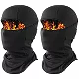 WTACTFUL 2 Stück Sturmhaube Skifahren Sturmmaske Balaclava Herren Damen Ski Maske Winter Warme Atmungsaktiv Winddicht für Motorrad Fahren Skifahren Snowboarden Schwarz/Schwarz
