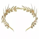 minkissy Goldener Haarkranz Blatt Haarschmuck Lorbeerkranz Kopfschmuck Für Hochzeit Braut Mittelalterliche Partys Und Fotoshootings