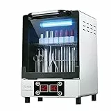 Henlivy UV-Sterilisator Nagelwerkzeuge, 12L UV-C Desinfektionsschrank mit Trocknungsfunktion 45-80℃, 0-60min Timer & Doppel Digital Display, Edelstahl für Nagelstudio Friseursalon Familie