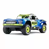 ARRMA Mojave Grom Ferngesteuertes Auto, RC Auto 1/18, Brushless Motor über 30 km/h, inkl. Akku und Zubehör, Blau-Weiß, ARA2104T2