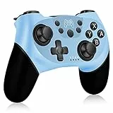 Zakgbxbig Controller für Switch, Wireless Pro Controller für Switch Lite, Controller für Switch Remote Gamepad Joystick, Turbo und Dual Vibration (Sky Blue+Black)