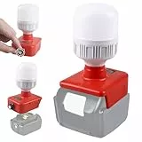 WIYETY Akku Lampe für Einhell 18V Akku, 12W Arbeitsleuchte mit E27 Bulbs, 350-1300LM LED Strahler, Taschenlampe Baustellenlampe, Campingausrüstung für Einhell 18V Akku(ohne Akku)
