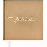 Plantvibes Gästebuch Hochzeit – 72 Seiten Premium Dickem Papier, Es Drückt Nicht Durch, Vintage-Stil, Mit Goldenem Titel - Ideal Für Hochzeiten, Jubiläen, Geburtstage, Taufe