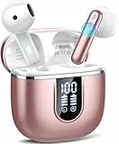 Bluetooth Kopfhörer, Kopfhörer Kabellos Bluetooth 5.4 In Ear Kopfhörer mit 4 ENC Noise Cancelling Mikrofonen, 40Std Ohrhörer mit LED Anzeige USB-C, IP7 Wasserdicht Earbuds für Sport Arbeit, Roségold