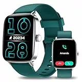 Smartwatch Herren Damen, 1.85' Smart Watch mit Telefonfunktion, Fitnessuhr mit Pulsuhr Schlafmonitor SpO2, 110 Sportmodi Fitness Tracker,IP68 Wasserdicht Schrittzähler Sportuhr für Samsung/iOS/Android