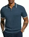 PJ PAUL JONES Poloshirt für Herren, kurzärmelig, mit Viertelreißverschluss, L