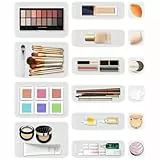 Omtofo 16 Stücke Weiß Schubladen Ordnungssystem Organizer, Schubladentrenner Verstellbar mit 3 Größen, Rutschfester Organizer Box Für Schreibtisch, Makeup, Badezimmer, Büro,Utensilien