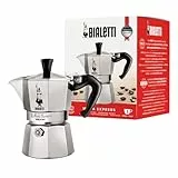 Bialetti - Moka Express: Ikonische Espressomaschine für die Herdplatte, macht echten Italienischen Kaffee, Moka-Kanne 1 Tassen (60 ml), Aluminium, Silber