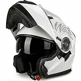 Westt Motorrad Klapphelm mit Sonnenblende & Doppelvisier – ECE 22.06 Zertifiziert – Integralhelm leicht aus ABS/EPS – Bluetooth vorbereitet – herausnehmbares Waschfutter – Motorradhelm Damen & Herren