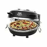 ERATEC-Pizzaofen,SET-PM-27.Temperatur bis zu 400°C mit 5 Garstufen,Pizza 4 Minuten fertig inkl. Zubehör: 32 cm Feuerfeste Steinplatte- XXL Pfanneneinsatz -Pizzaschieber-Pizzaschneider.