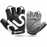 KONVINIT Fahrradhandschuhe Herren,MTB Handschuhe Halbfinger,Radhandschuhe für Rennrad und Mountainbike Atmungsaktiv Rutschfestes,Fahrrad Handschuhe Freizeit für Männer und Damen,Black S