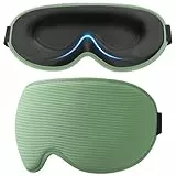 Gritin Schlafmaske für Seitenschläfer, Upgrade 3D Augenhöhlen Schlafbrille mit Verstellbarem Gummiband, Lichtblockierend & Atmungsaktiv, Augenmaske für Männer & Frauen, für Reise, Nickerchen -Cyan