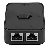 Topiky RJ45 CAT6 2 Ports Gigabit Netzwerk Switch, 2 Ports Netzwerk Switch Splitter Auswahl Hub, 2 in 1 Out Netzwerk Tastendruck Splitter Switch, 1 in 2 Out Netzwerk Switch ohne Strom