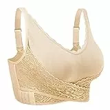 iClosam Damen-BHS Spitzen Bra Ohne Bügel Bustier mit Spitze Push Up Klassische BH für Frauen Comfy BH Bralette Lace Mit Polstern Bra Front Closure Gepolsterter BH Bequem L-3XL