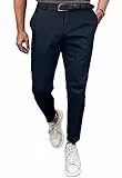 Meilicloth Herren Chino Hose Anzughose Herren Chinohose Stretchhose Herren Baumwolle Sporthose Casual Freizeithose mit Enger Passform Blau 34