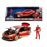 Simba Marvel - Ironman Chevy Camaro SS 2016 Druckguss im Maßstab 1:24 mit Charakter