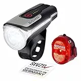 Sigma LED Fahrradlicht Set Aura 80 & Nugget II | StVZO zugelassenes, akkubetriebenes Vorderlicht und Rücklicht | spritzwassergeschütztes & wiederaufladbares Beleuchtungsset