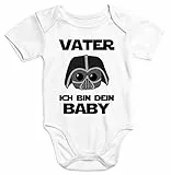MoonWorks Kurzarm Baby Body Vater ich Bin Dein Baby Spruch Nerd lustig Onesie Strampler,-3 Monate, Dein Baby Weiß