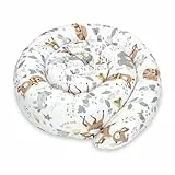 Totsy Baby Seitenschläferkissen Bettschlange Body Pillow 200 cm Baumwolle - Kopfkissen lang Bettrolle Schlafkissen Nackenrolle Kissen Oeko-Tex Hirsch