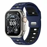 Finoriss Silikon Sportarmband Kompatibel mit Apple Watch Ultra 3/2/1 49mm, Series 11/10/9/8/7/6/5/4/SE 46mm 45mm 44mm, Atmungsaktiv & Hautfreundlich für Damen Herren