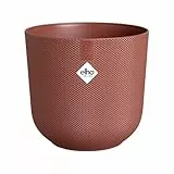 elho Jazz Round 16 cm blumentopf - Pflanzentopf für den Innenbereich - 100% recycelter Kunststoff - Einzigartige Struktur - Rot/Toskanisches Rot