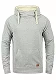 Blend BHSales Herren Kapuzenpullover Hoodie Pullover mit Kapuze Kordelzug Kängurutasche Rippbündchen Label-Details Baumwollmischung Regular fit, Größe:XXL, Farbe:Zink Mix (70815)